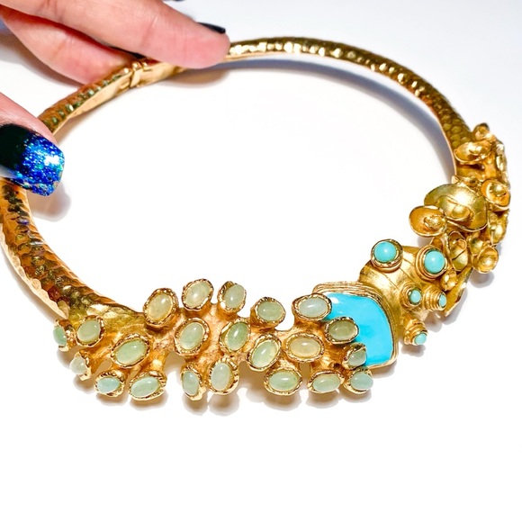 Rare Yves Saint Laurent Arty Brutalist Choker Necklace - Picture 2 of 16